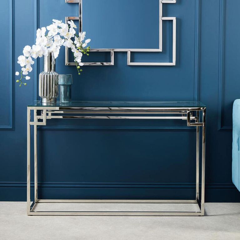 Allure Console Table - Glass - Silver Base