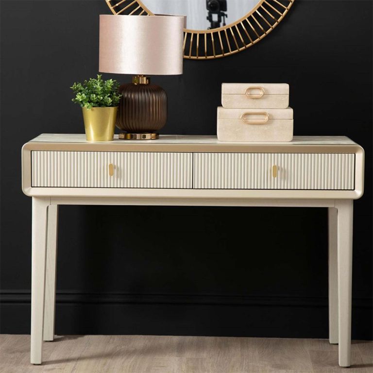 Amelie Console Table - 2 Drawer - Cream Elm