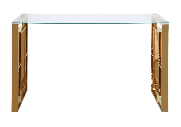 Apex Console Table - Clear Glass and Gold