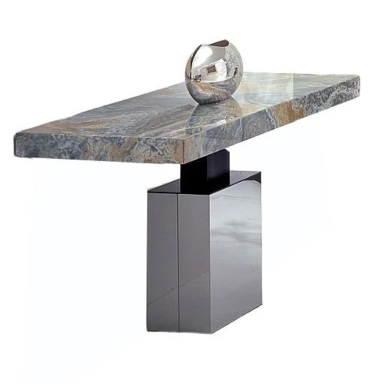 Athena Console Table - Marble with Stainless Steel Base - Variation Available