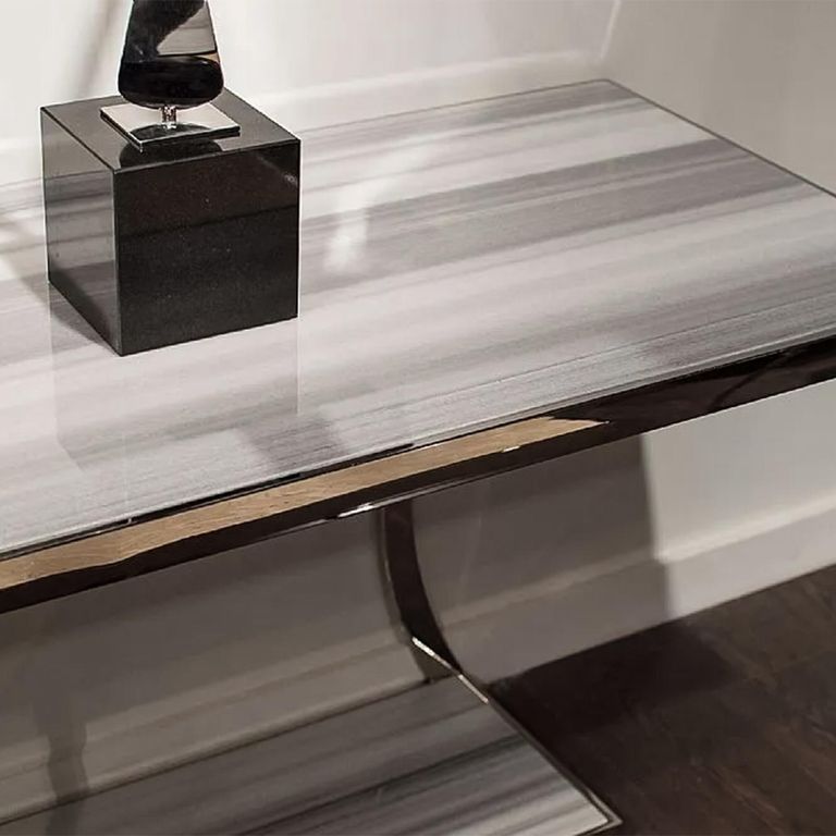 Aurora Console Table - Marble with Stainless Steel Base - Variation Available