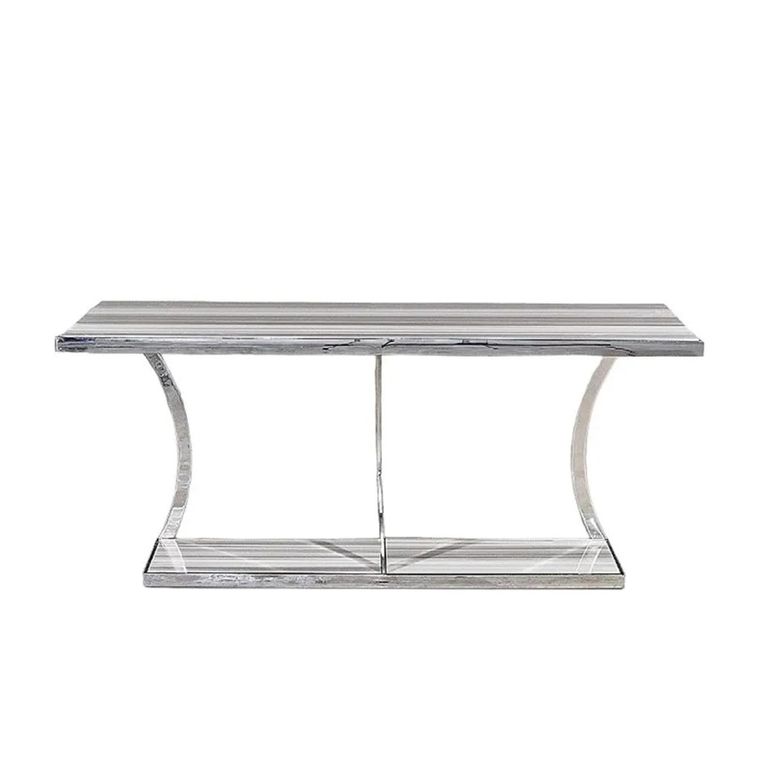 Aurora Console Table - Marble with Stainless Steel Base - Variation Available