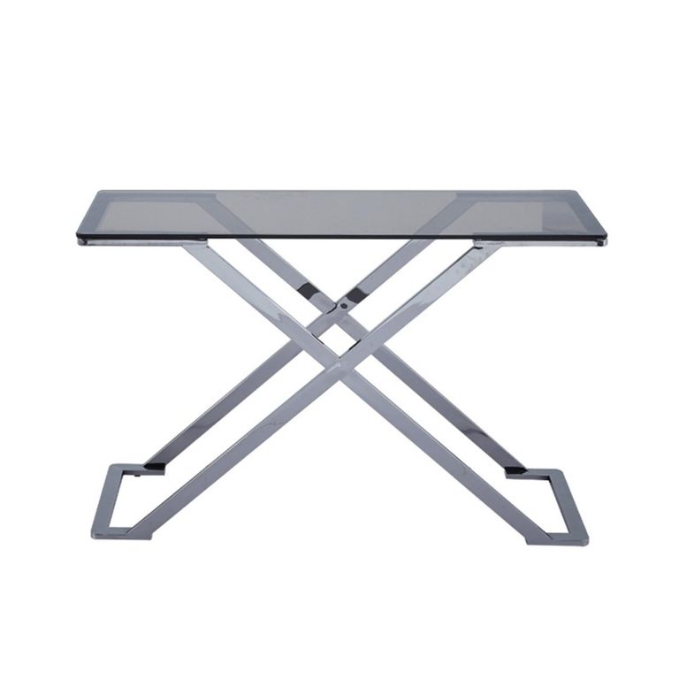Axel Console Table - Grey Smoke Glass and Metal