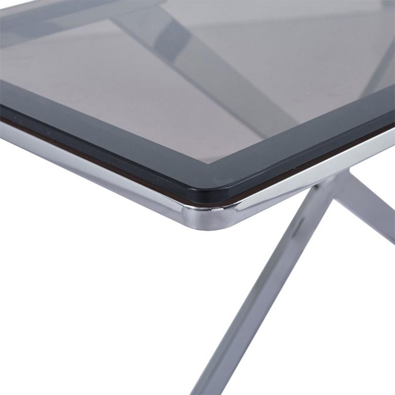 Axel Console Table - Grey Smoke Glass and Metal