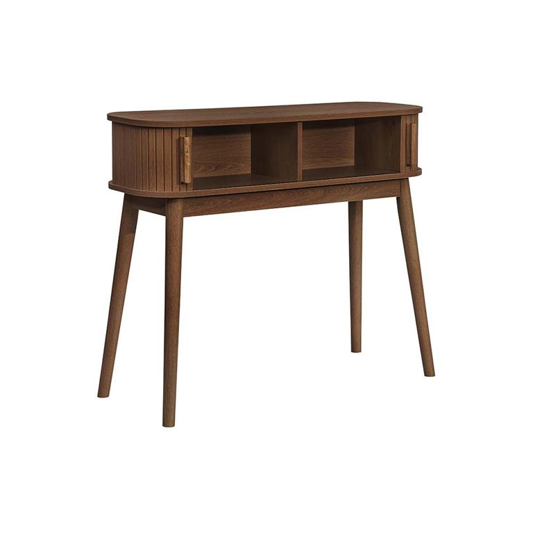 Axel Curved Console Table - Walnut Fluted