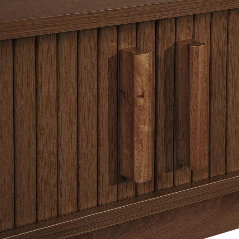 Axel Curved Console Table - Walnut Fluted