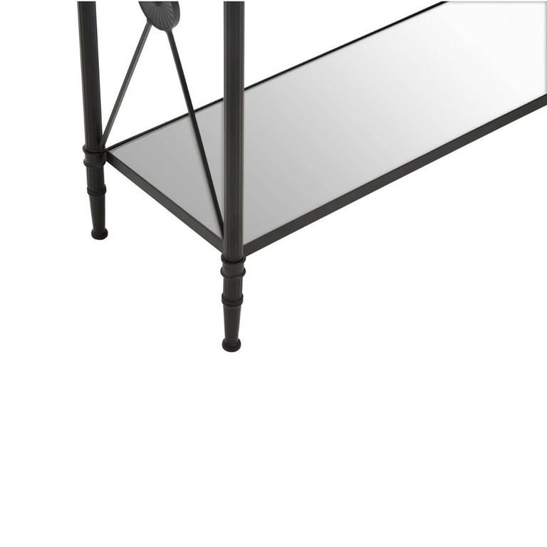 Axis Console Table - Clear Glass with Black Metal