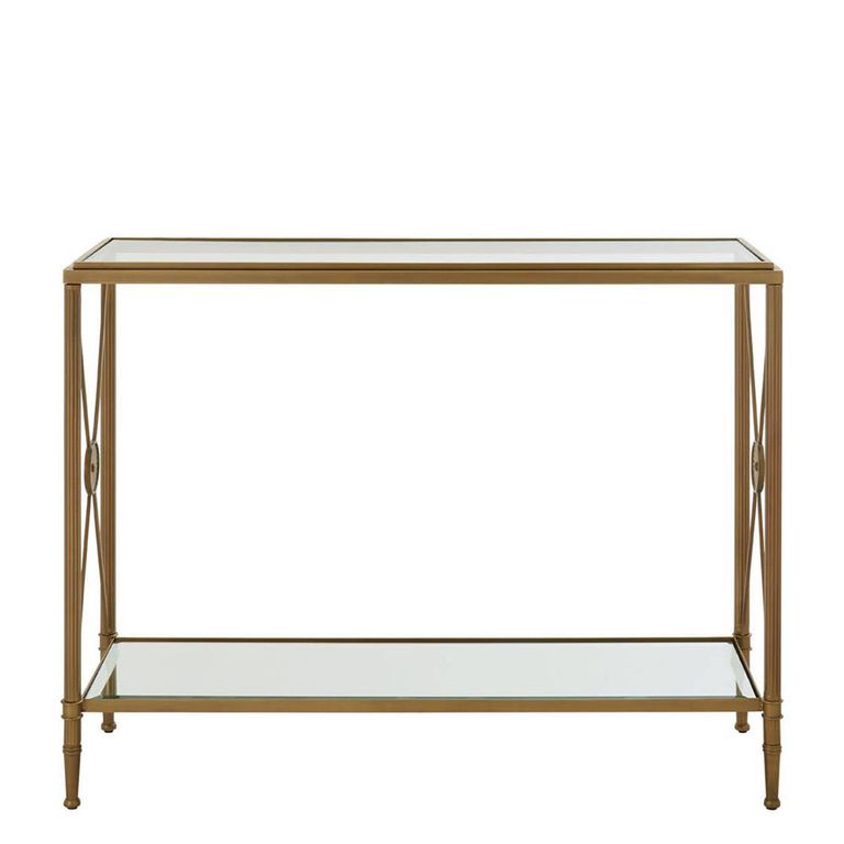 Axis Console Table - Clear Glass with Gold Metal