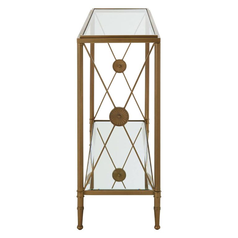 Axis Console Table - Clear Glass with Gold Metal