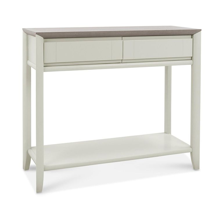 Bergen Grey Washed Oak & Soft Grey Console Table - Drawer