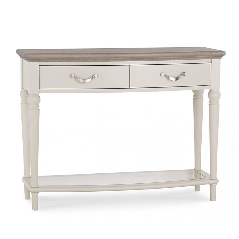 Montreux Console Table - Drawer - Grey Washed Oak & Soft Grey