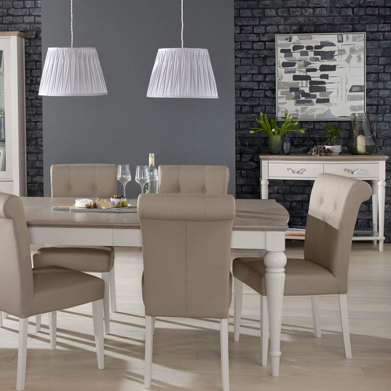 Montreux Console Table - Drawer - Grey Washed Oak & Soft Grey