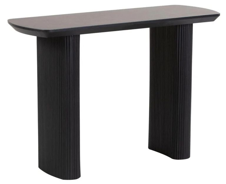 Bern Fluted Black Pedestal Console Table