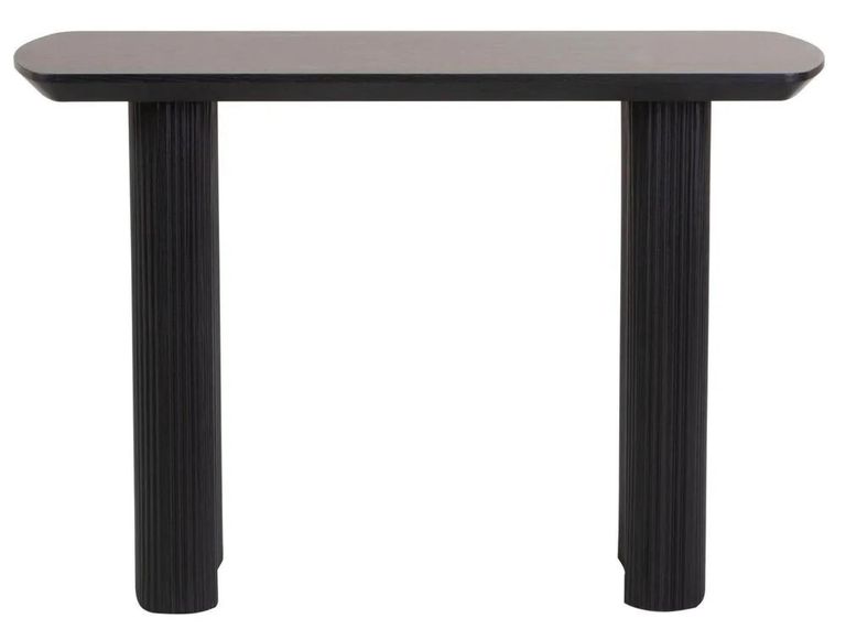Bern Fluted Black Pedestal Console Table