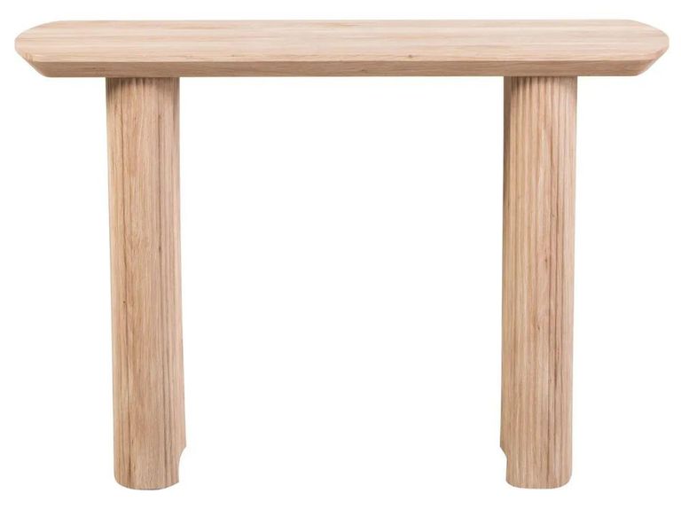 Bern Fluted Oak Effect Pedestal Console Table
