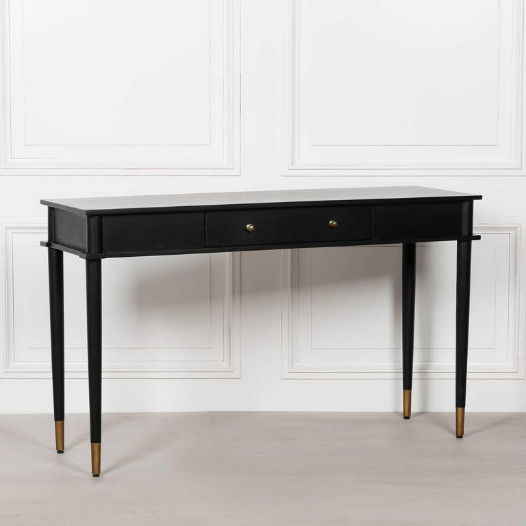 Mahogany Wood Console Table - 1 Drawer -Black