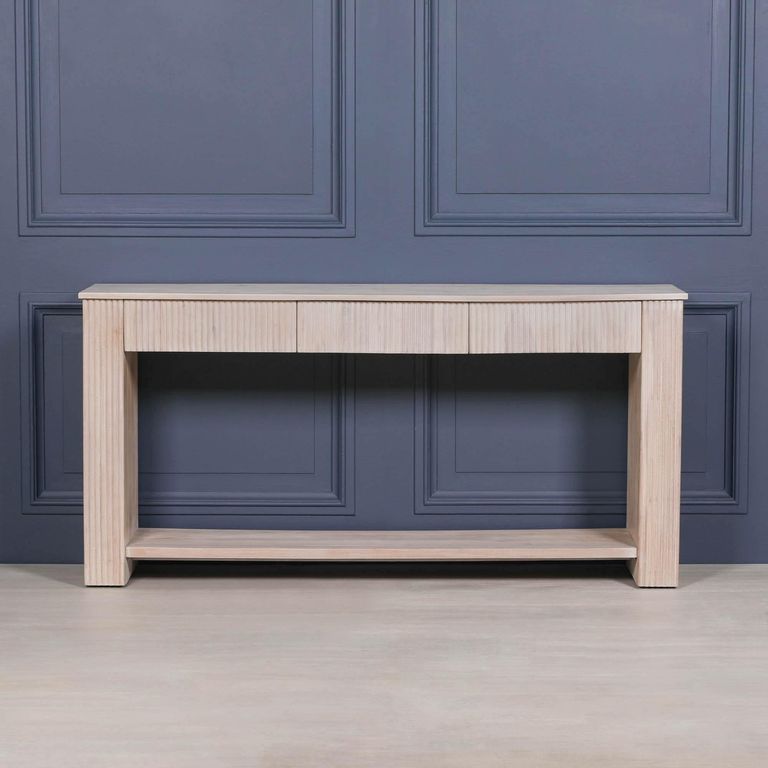 Blanche Acacia Wood Fluted Console Table