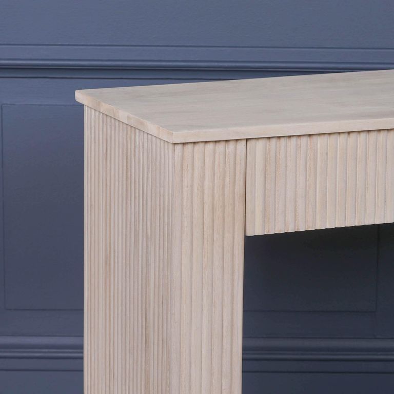 Blanche Acacia Wood Fluted Console Table