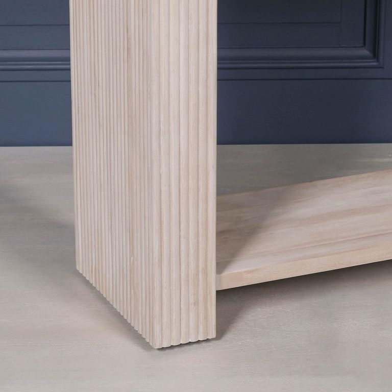 Blanche Acacia Wood Fluted Console Table