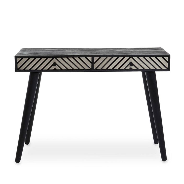Boho Console Table - 2 Drawer - Black