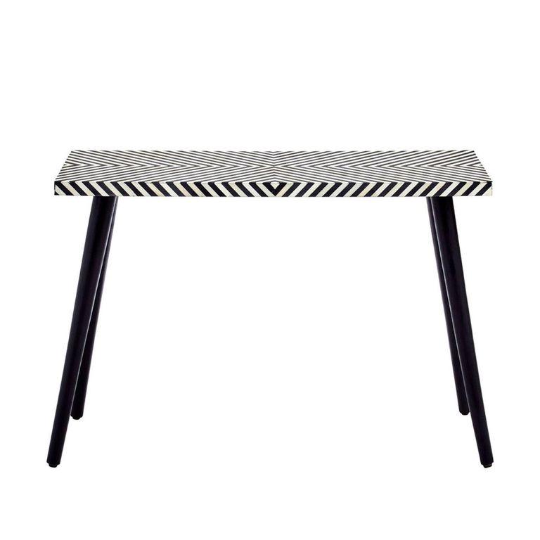 Boho Console Table - Black Bone Inlay - 110cm