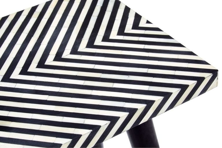 Boho Console Table - Black Bone Inlay - 110cm