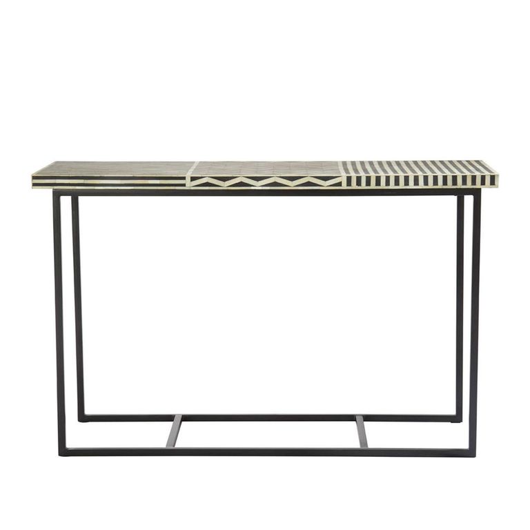 Boho Console Table - Black Bone Inlay - 120cm
