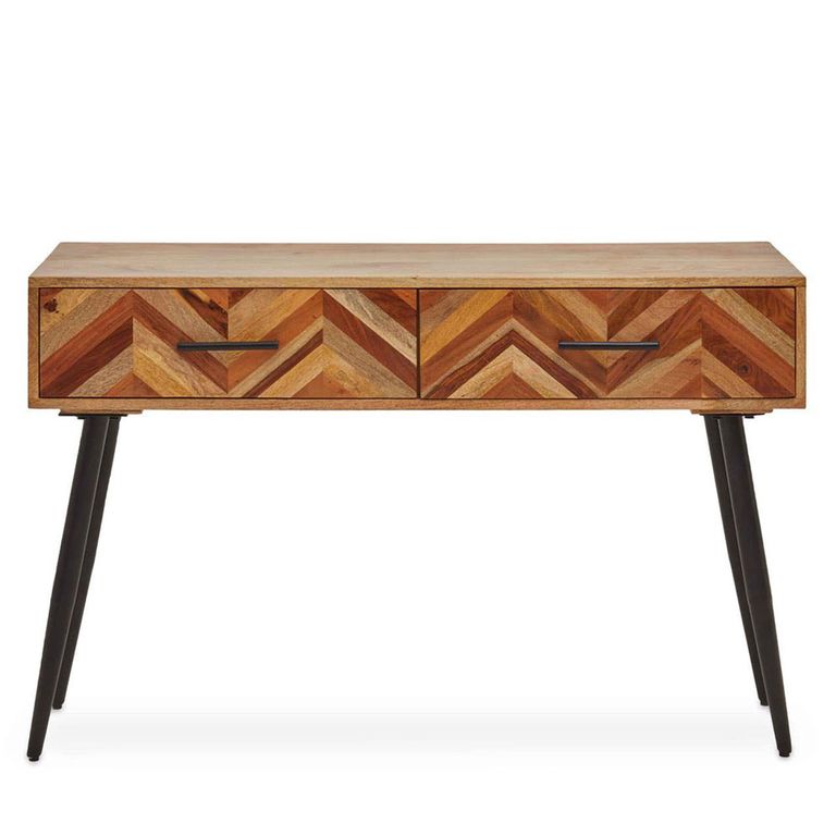 Boho Console Table - 2 Drawer - Natural Mango Wood