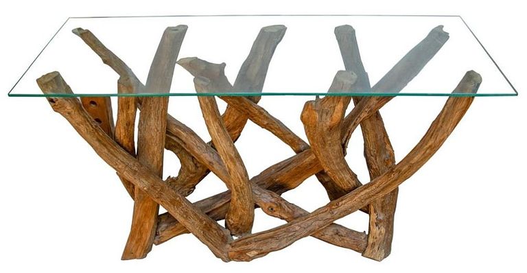 Branchwood Console Table - Glass Top