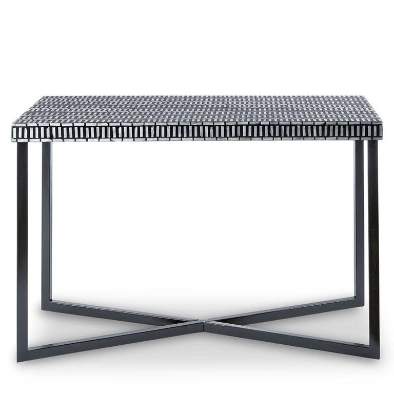 Bria Console Table - Black and White Shell Inlay