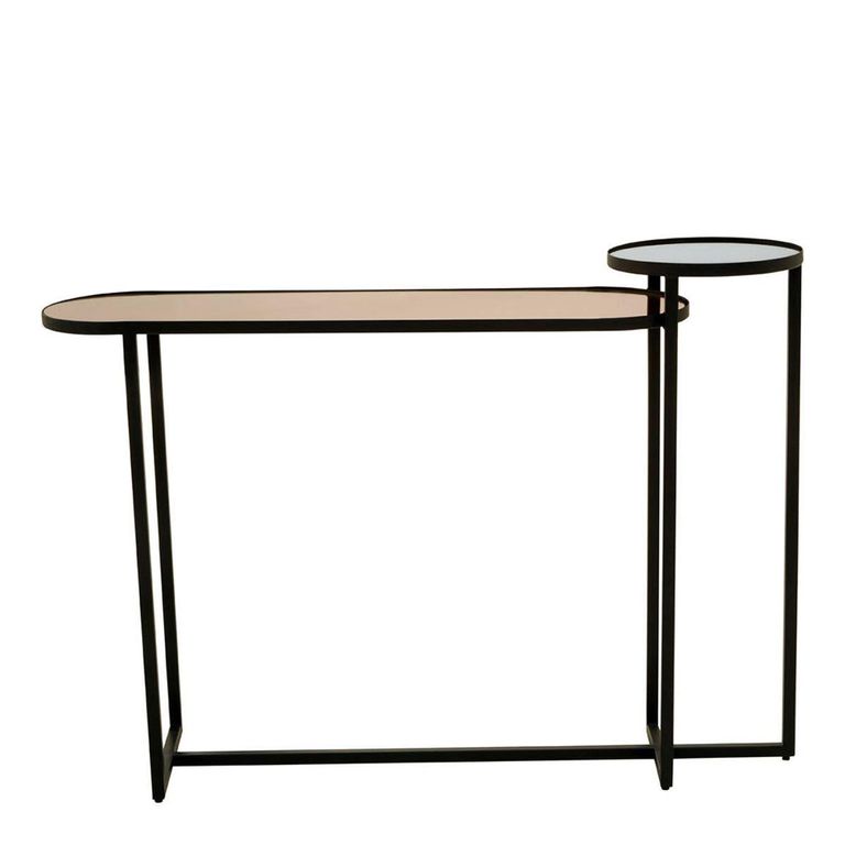 Cercle Console Table - 2 Tier - Oval - Smoked Mirrored