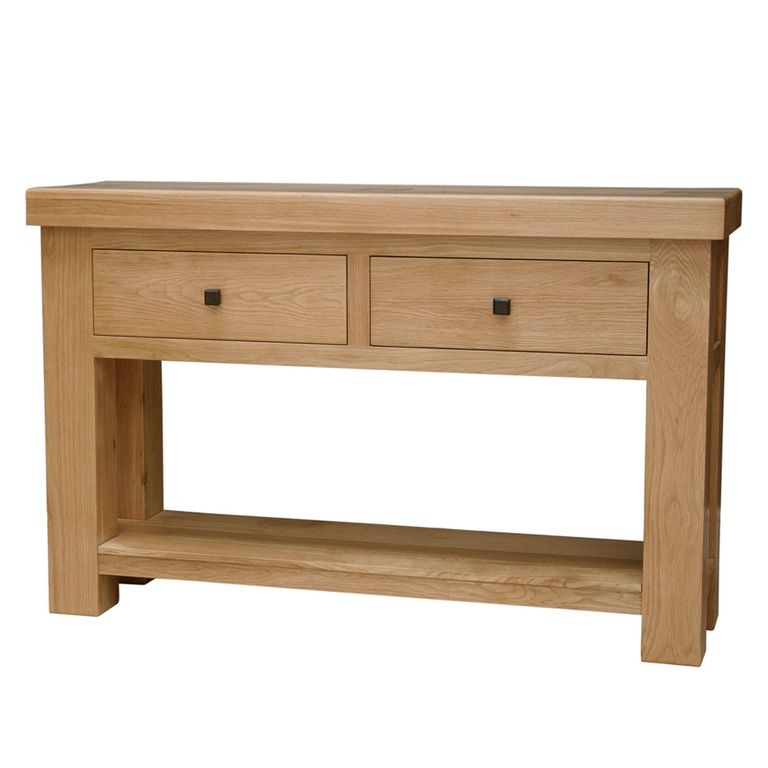Bordeaux Console Table - 2 Drawer - Oak