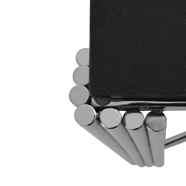 Clarice Console Table - Black Granite with Chrome