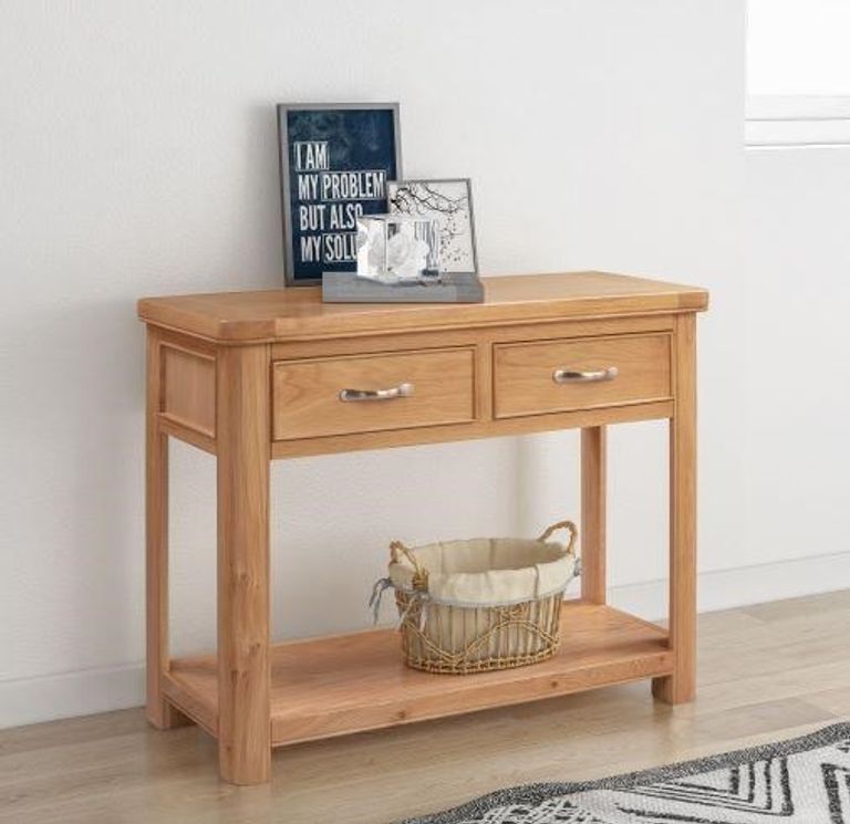 Clarion Console Table - 2 Drawer - Oak