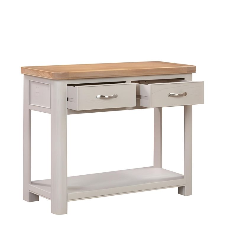 Clarion Console Table - 2 Drawer - Oak and Grey