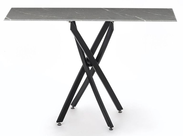 Clearance - Chopstick Grey Glass Console Table with Black Metal Legs