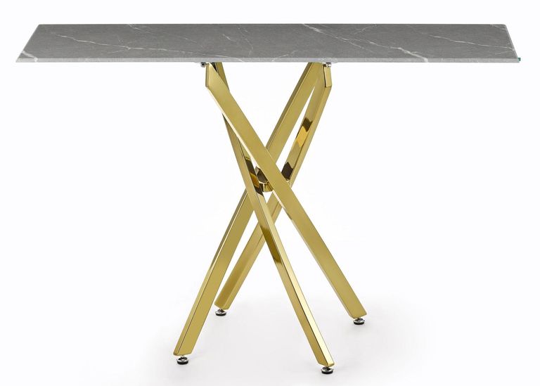 Clearance - Chopstick Grey Glass Console Table with Gold Metal Legs
