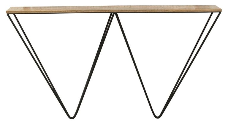 Clearance - Cosgrove Industrial Chic Console Table - Mango Wood with Black Metal Hairpin Legs - Brand New Item