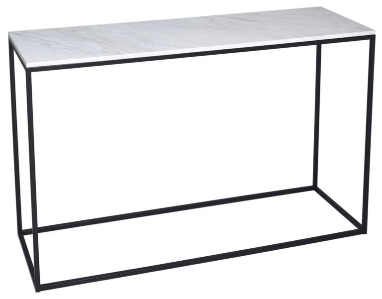 Clearance - Kensal White Marble and Black Console Table - FSS13282
