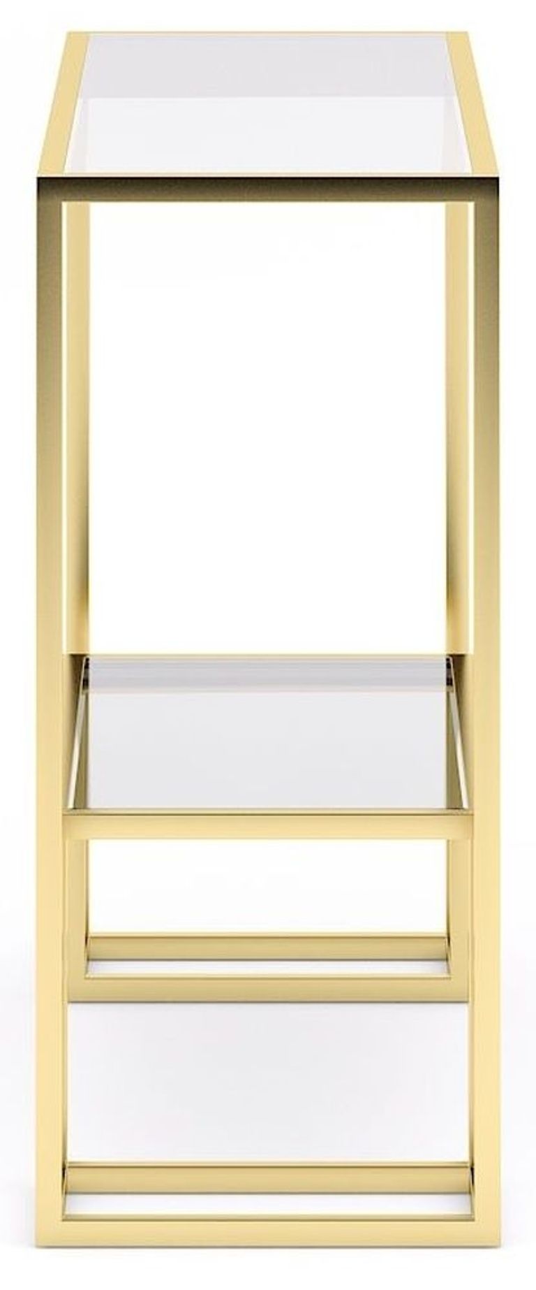 Clearance - Knightsbridge Glass and Gold Console Table - Brand New Item