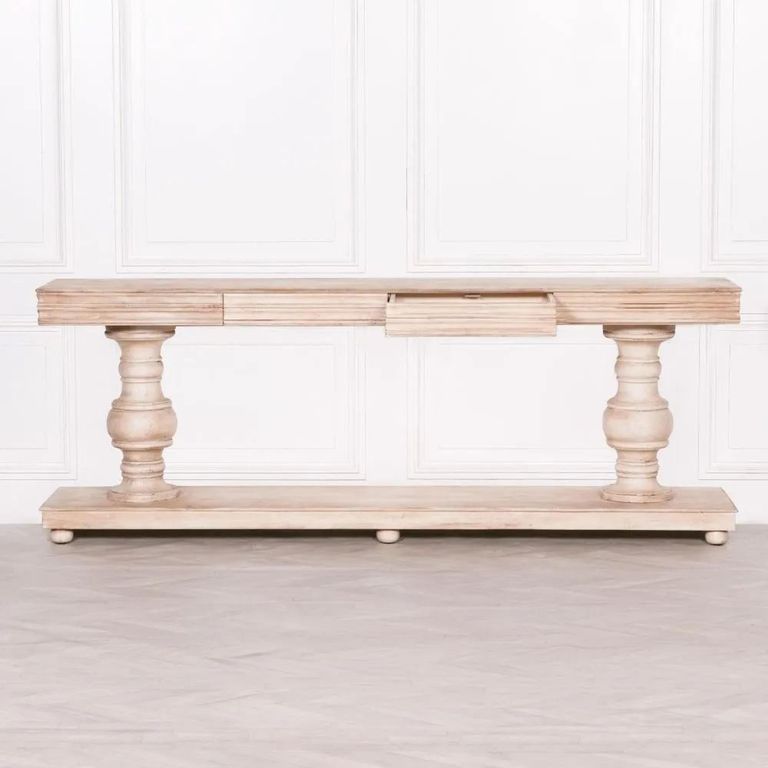 Clearance - Mango Wood 2 Drawer Large Console Table - FSS15830