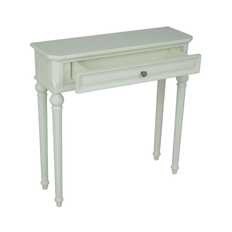 Clearance - Solana French Lime White 1 Drawer Console Table - A292