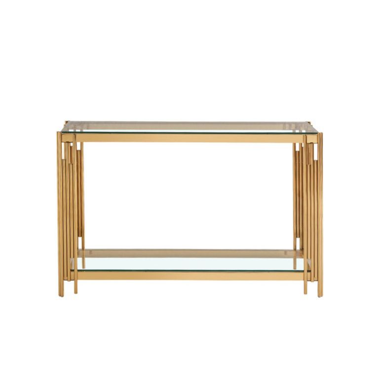 Cohen Console Table - Clear Glass and Gold Metal