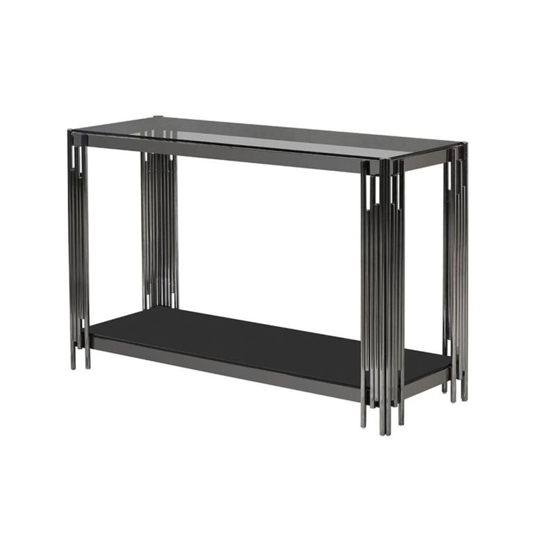 Cohen Console Table - Smoke Black Glass