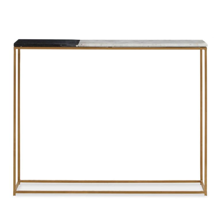 Corra Console Table - Black and White Marble