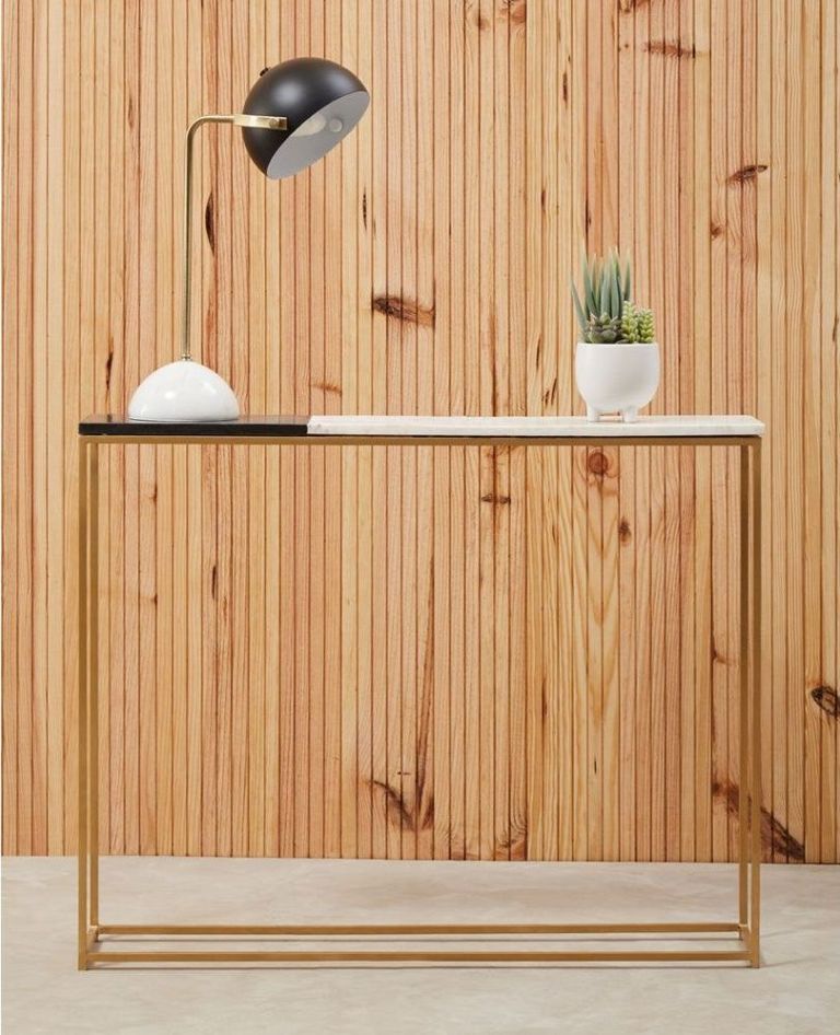 Corra Console Table - Black and White Marble