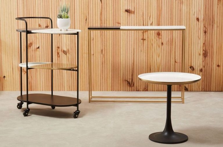 Corra Console Table - Black and White Marble