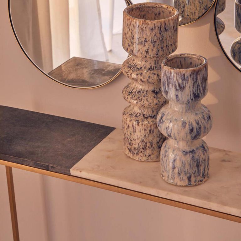 Corra Console Table - Black and White Marble