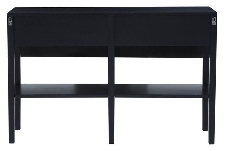 Corso Console Table - 2 Drawer - Black and Rattan