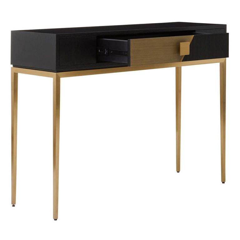 Davoli Console Table - Black and Gold - 1 Drawer